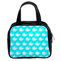 Cute Whale Illustration Pattern Classic Handbag (two Sides) by GardenOfOphir