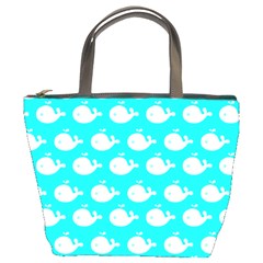 Cute Whale Illustration Pattern Bucket Bag by GardenOfOphir