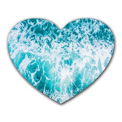 Tropical Blue Ocean Wave Heart Mousepad by Jack14