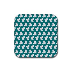 Cute Baby Socks Illustration Pattern Rubber Coaster (square) by GardenOfOphir