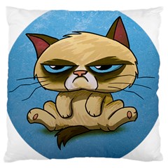 Grumpy Cat Large Cushion Case (two Sides) by Jancukart