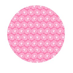 Pink Gerbera Daisy Vector Tile Pattern Mini Round Pill Box (pack Of 5) by GardenOfOphir