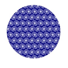 Gerbera Daisy Vector Tile Pattern Mini Round Pill Box by GardenOfOphir