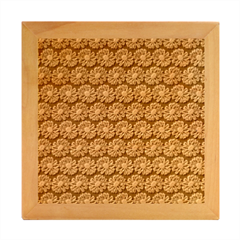 Gerbera Daisy Vector Tile Pattern Wood Photo Frame Cube by GardenOfOphir