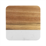 Modern Chic Vector Camera Illustration Pattern Marble Wood Coaster (Square)