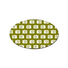 Modern Chic Vector Camera Illustration Pattern Sticker (oval) by GardenOfOphir