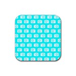 Modern Chic Vector Camera Illustration Pattern Rubber Coaster (Square) Front