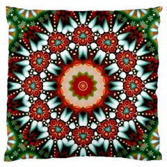 Kaleidoscope Floral Pattern Rosette Standard Premium Plush Fleece Cushion Case (one Side)