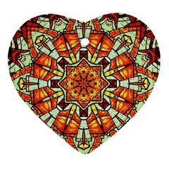 Kaleidoscope Floral Pattern Rosette Ornament (heart)