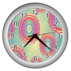 Background-02 Wall Clock (silver) by nateshop