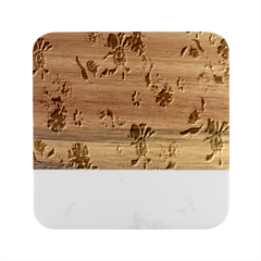 Blossoms-yellow Marble Wood Coaster (square) by nateshop