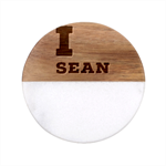 I love sean Classic Marble Wood Coaster (Round) 