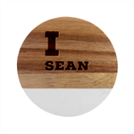 I love sean Marble Wood Coaster (Round)