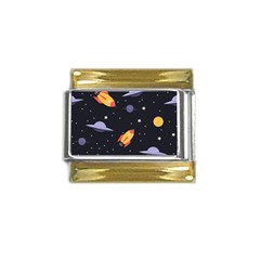 Cosmos Gold Trim Italian Charm (9mm) by nateshop