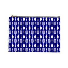 Indigo Spatula Spoon Pattern Cosmetic Bag (large) by GardenOfOphir