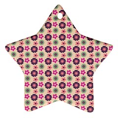 Cute Floral Pattern Star Ornament (two Sides) by GardenOfOphir