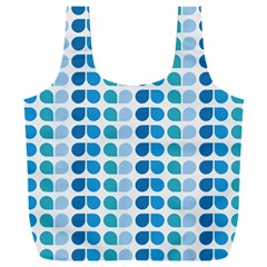 Blue Green Leaf Pattern Full Print Recycle Bag (xxxl) by GardenOfOphir