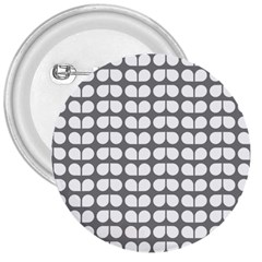 Gray And White Leaf Pattern 3  Buttons by GardenOfOphir