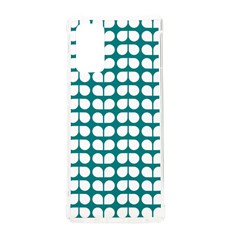 Teal And White Leaf Pattern Samsung Galaxy Note 20 Tpu Uv Case by GardenOfOphir