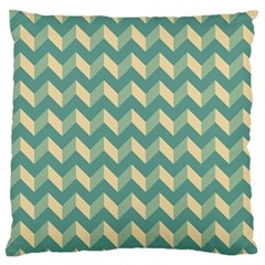 Modern Retro Chevron Patchwork Pattern Large Premium Plush Fleece Cushion Case (one Side) by GardenOfOphir