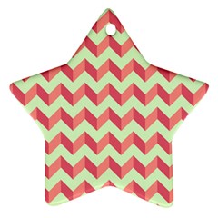 Modern Retro Chevron Patchwork Pattern Star Ornament (two Sides) by GardenOfOphir