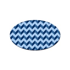 Modern Retro Chevron Patchwork Pattern Sticker (oval) by GardenOfOphir