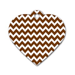 Chevron Pattern Gifts Dog Tag Heart (one Side) by GardenOfOphir