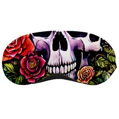 Sugar Skull With Flowers - Day Of The Dead Sleeping Mask by GardenOfOphir