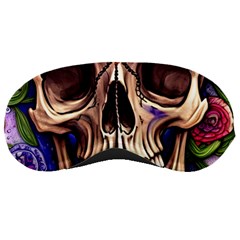 Retro Gothic Skull With Flowers - Cute And Creepy Sleeping Mask by GardenOfOphir