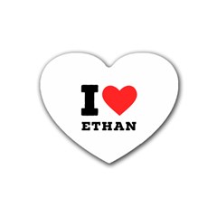 I Love Ethan Rubber Heart Coaster (4 Pack) by ilovewhateva