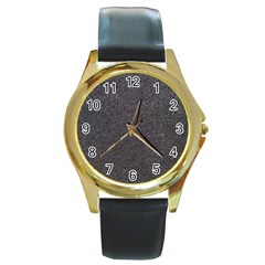 Texture-jeans Round Gold Metal Watch by nateshop