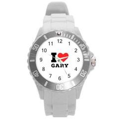 I Love Gary Round Plastic Sport Watch (l) by ilovewhateva