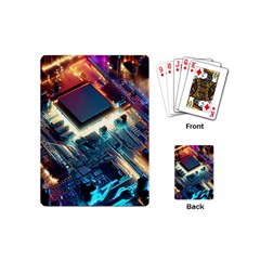 Ai Generated Motherboard City Technology Tech Cpu Playing Cards Single Design (mini) by Jancukart