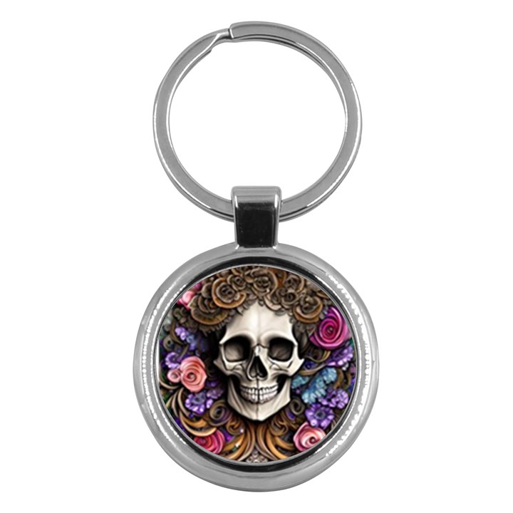 Skull Bones Key Chain (Round)