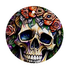 Skull Dead Round Ornament (two Sides) by GardenOfOphir