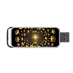 Mushroom Fungus Gold Psychedelic Portable Usb Flash (two Sides)