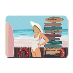 Vacation On The Ocean Small Doormat by SychEva