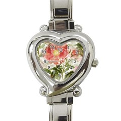 Flowers-102 Heart Italian Charm Watch