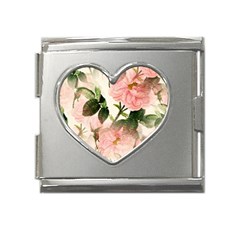 Flowers-105 Mega Link Heart Italian Charm (18mm) by nateshop