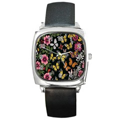 Flowers-109 Square Metal Watch by nateshop
