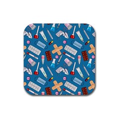 Medicine Pattern Rubber Coaster (square) by SychEva