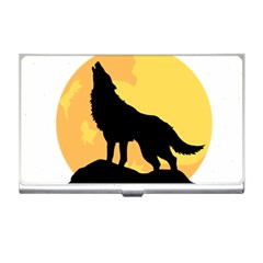 Wolf Wild Animal Night Moon Business Card Holder by Semog4