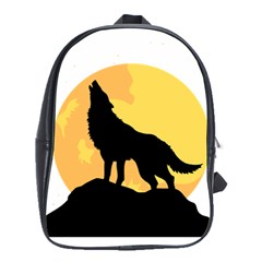 Wolf Wild Animal Night Moon School Bag (large) by Semog4