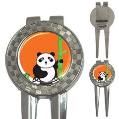 Panda Animal Orange Sun Nature 3-in-1 Golf Divots by Semog4