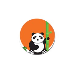 Panda Animal Orange Sun Nature Golf Ball Marker by Semog4