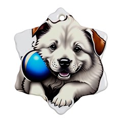 Dog Animal Pet Puppy Pooch Snowflake Ornament (two Sides)