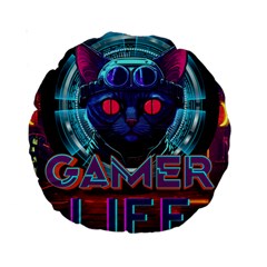 Gamer Life Standard 15  Premium Round Cushions by minxprints