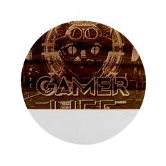 Gamer Life Marble Wood Coaster (round) by minxprints