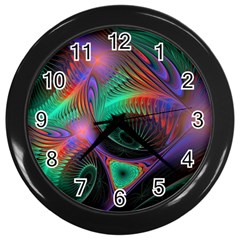 Circle Art 3d Artwork Graphics Vortex Colorful Digital Art Wall Clock (black) by Semog4