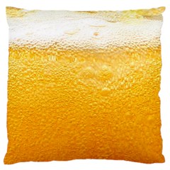 Texture Pattern Macro Glass Of Beer Foam White Yellow Standard Premium Plush Fleece Cushion Case (one Side) by Semog4